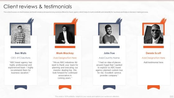 Tour Management Company Profile Client Reviews And Testimonials Demonstration PDF