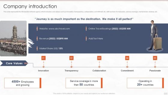 Tour Management Company Profile Company Introduction Ideas PDF