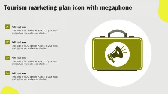 Tourism Marketing Plan Icon With Megaphone Information PDF