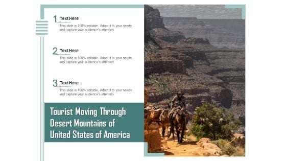 Tourist Moving Through Desert Mountains Of United States Of America Ppt PowerPoint Presentation Summary Design Inspiration PDF