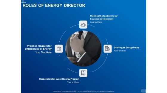 Tracking Energy Consumption Roles Of Energy Director Ppt Gallery Pictures PDF