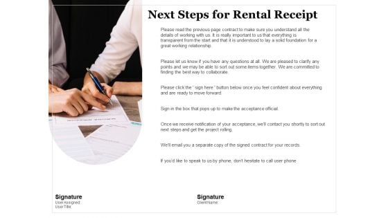 Tracking Rent Receipt Invoice Summary Next Steps For Rental Receipt Ppt Slides Graphic Tips PDF Tracking Rent Receipt Invoice Summary Next Steps For Rental Receipt Ppt Slides Graphic Tips PDF