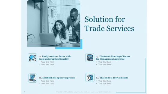 Trade Facilitation Services Solution For Trade Services Ppt Icon Gridlines PDF