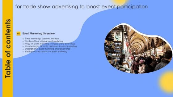 Trade Show Advertising To Boost Event Participation Table Of Contents Information PDF