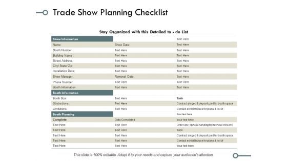 Trade Show Planning Checklist Ppt PowerPoint Presentation File Design Ideas Trade Show Planning Checklist Ppt PowerPoint Presentation File Design Ideas