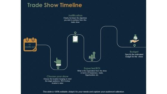 Trade Show Timeline Ppt PowerPoint Presentation Outline Guide