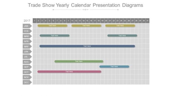 Trade Show Yearly Calendar Presentation Diagrams