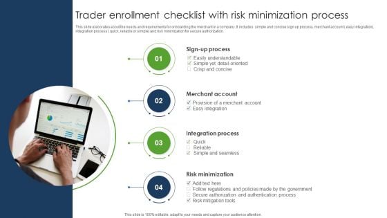 Trader Enrollment Checklist With Risk Minimization Process Diagrams PDF