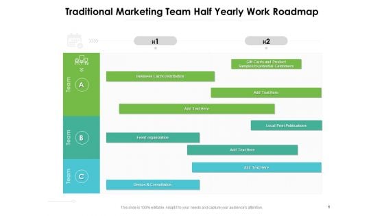 Traditional Marketing Team Half Yearly Work Roadmap Sample
