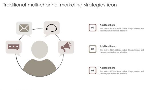 Traditional Multi Channel Marketing Strategies Icon Template PDF