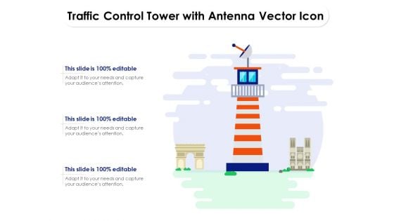 Traffic Control Tower With Antenna Vector Icon Ppt PowerPoint Presentation Infographic Template Picture PDF