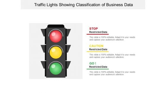 Traffic Lights Showing Classification Of Business Data Ppt PowerPoint Presentation Inspiration Grid PDF