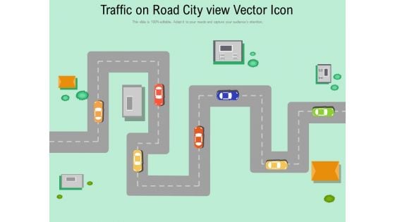 Traffic On Road City View Vector Icon Ppt PowerPoint Presentation File Layout PDF