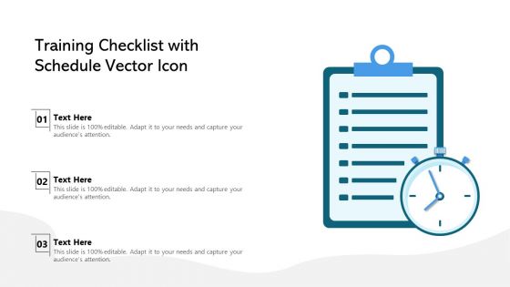 Training Checklist With Schedule Vector Icon Ppt Professional Layout PDF