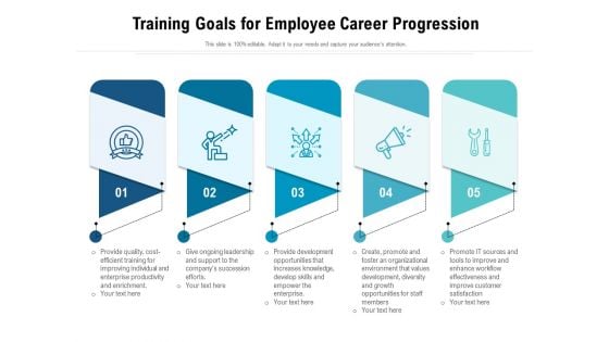 Training Goals For Employee Career Progression Ppt PowerPoint Presentation Styles Clipart PDF