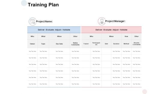 Training Plan Evaluate Ppt PowerPoint Presentation Ideas Templates