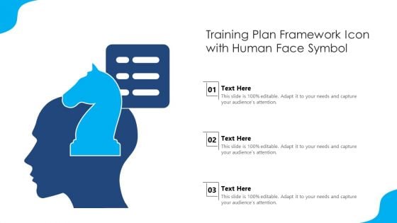 Training Plan Framework Icon With Human Face Symbol Ppt Gallery Summary PDF