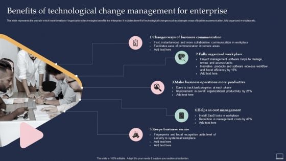 Training Program For Implementing Benefits Of Technological Change Management For Enterprise Slides PDF