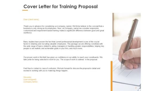 Training Proposal Template Ppt PowerPoint Presentation Complete Deck With Slides