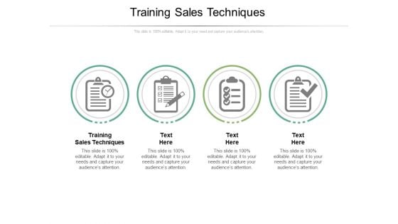 Training Sales Techniques Ppt PowerPoint Presentation Outline File Formats Cpb Pdf