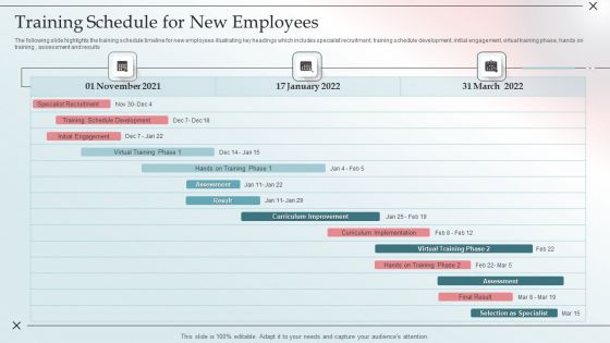 Training Schedule For New Employees Clipart PDF