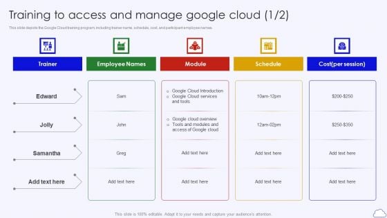 Training To Access And Manage Google Cloud Google Cloud Computing System Portrait PDF