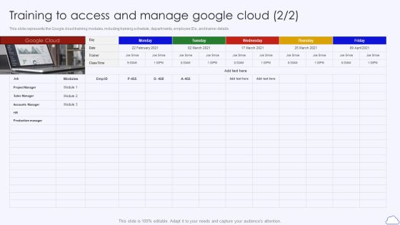 Training To Access And Manage Google Cloud Google Cloud Computing System Portrait PDF Slide02