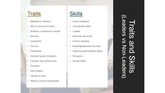 Traits And Skills Leaders Vs Non Leaders Ppt PowerPoint Presentation Templates Traits And Skills Leaders Vs Non Leaders Ppt PowerPoint Presentation Templates