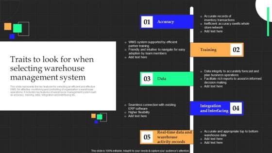 Traits To Look For When Selecting Warehouse Management System Template PDF