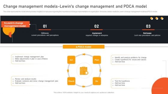 Transform Management Instruction Schedule Change Management Models Lewins Brochure PDF