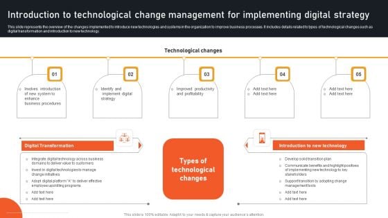 Transform Management Instruction Schedule Introduction To Technological Change Summary PDF