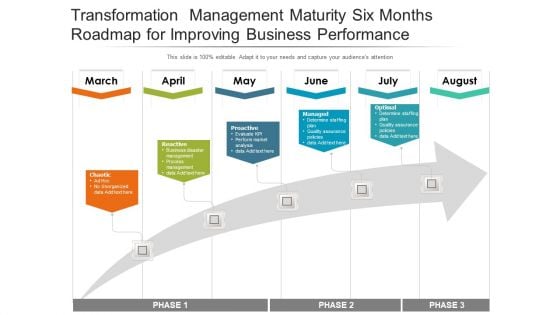 Transformation Management Maturity Six Months Roadmap For Improving Business Performance Elements Transformation Management Maturity Six Months Roadmap For Improving Business Performance Elements