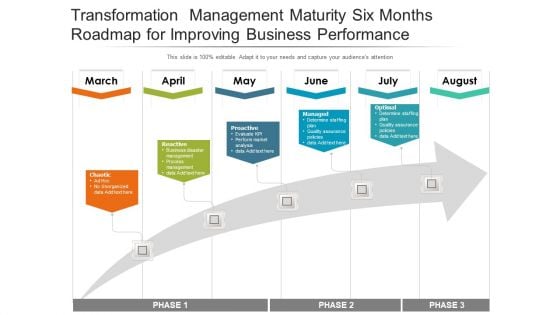 Transformation Management Maturity Six Months Roadmap For Improving Business Performance Elements