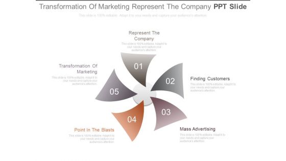 Transformation Of Marketing Represent The Company Ppt Slide