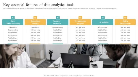 Transformation Toolkit Competitive Intelligence Information Analysis Key Essential Features Of Data Analytics Tools Formats PDF