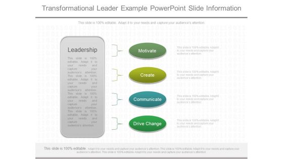 Transformational Leader Example Powerpoint Slide Information