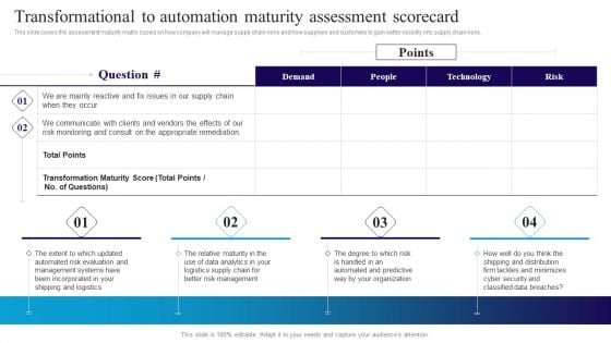 Transformational To Automation Maturity Assessment Scorecard Rules PDF