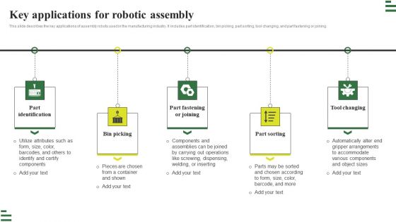 Transforming Manufacturing With Automation Key Applications For Robotic Assembly Formats PDF Transforming Manufacturing With Automation Key Applications For Robotic Assembly Formats PDF