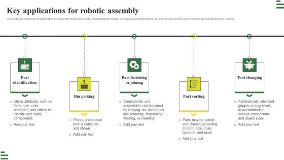 Transforming Manufacturing With Automation Key Applications For Robotic Assembly Formats PDF