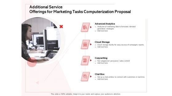 Transforming Marketing Services Through Automation Additional Service Offerings For Marketing Tasks Computerization Proposal Themes PDF