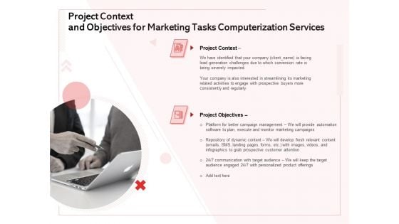 Transforming Marketing Services Through Automation Project Context And Objectives For Marketing Tasks Computerization Services Rules PDF