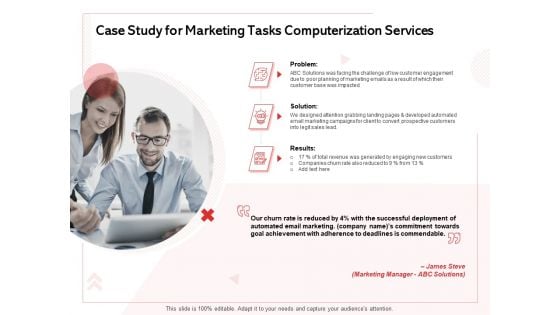 Transforming Marketing Services Through Automation Proposal Case Study For Marketing Tasks Computerization Services Guidelines PDF