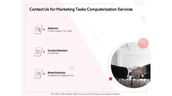 Transforming Marketing Services Through Automation Proposal Contact Us For Marketing Tasks Computerization Services Themes PDF