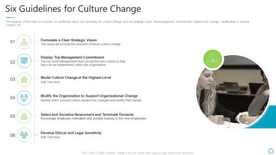 Transforming Organizational Processes And Outcomes Six Guidelines For Culture Change Mockup PDF