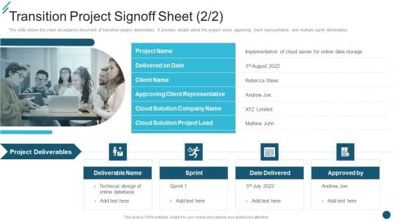 Transition Project Signoff Sheet Change Execution Plan Ppt PowerPoint Presentation File Examples PDF Transition Project Signoff Sheet Change Execution Plan Ppt PowerPoint Presentation File Examples PDF