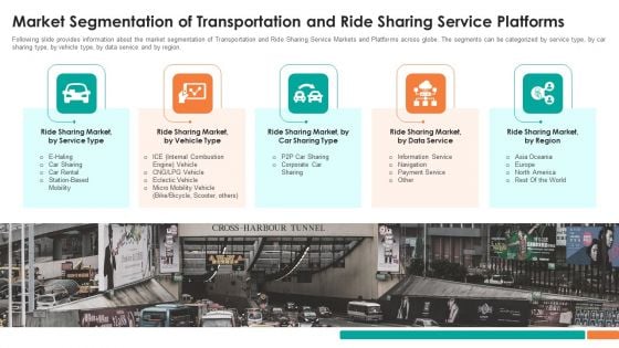 Transportation And Carpooling Services Investor Funding Pitch Deck Market Segmentation Of Transportation Infographics PDF