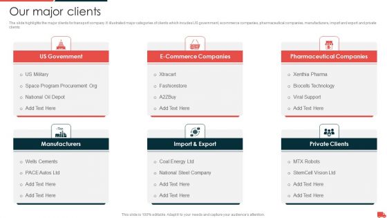 Transportation And Logistics Services Company Profile Our Major Clients Ideas PDF Transportation And Logistics Services Company Profile Our Major Clients Ideas PDF