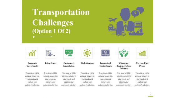 Transportation Challenges Template 1 Ppt PowerPoint Presentation Slides Graphic Tips