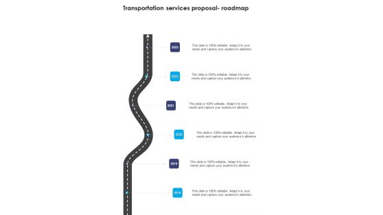 Transportation Services Proposal Roadmap One Pager Sample Example Document Transportation Services Proposal Roadmap One Pager Sample Example Document