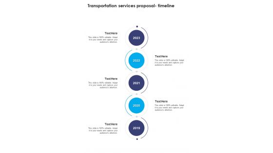 Transportation Services Proposal Timeline One Pager Sample Example Document